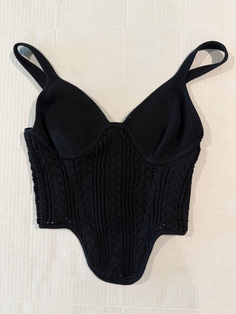 Garage Black Knit Corset Bustier Top